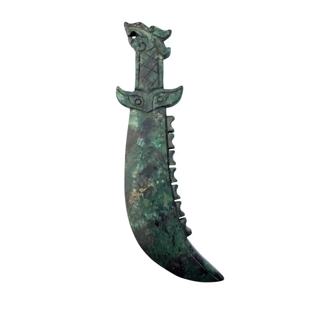 Antique Chinese Hong Shan Culture Jade Dragon Knife